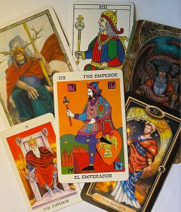 The Emperor card in several tarot decks