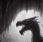 A dragon in a cave