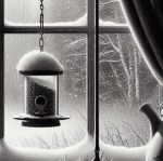a bird feeder in winter